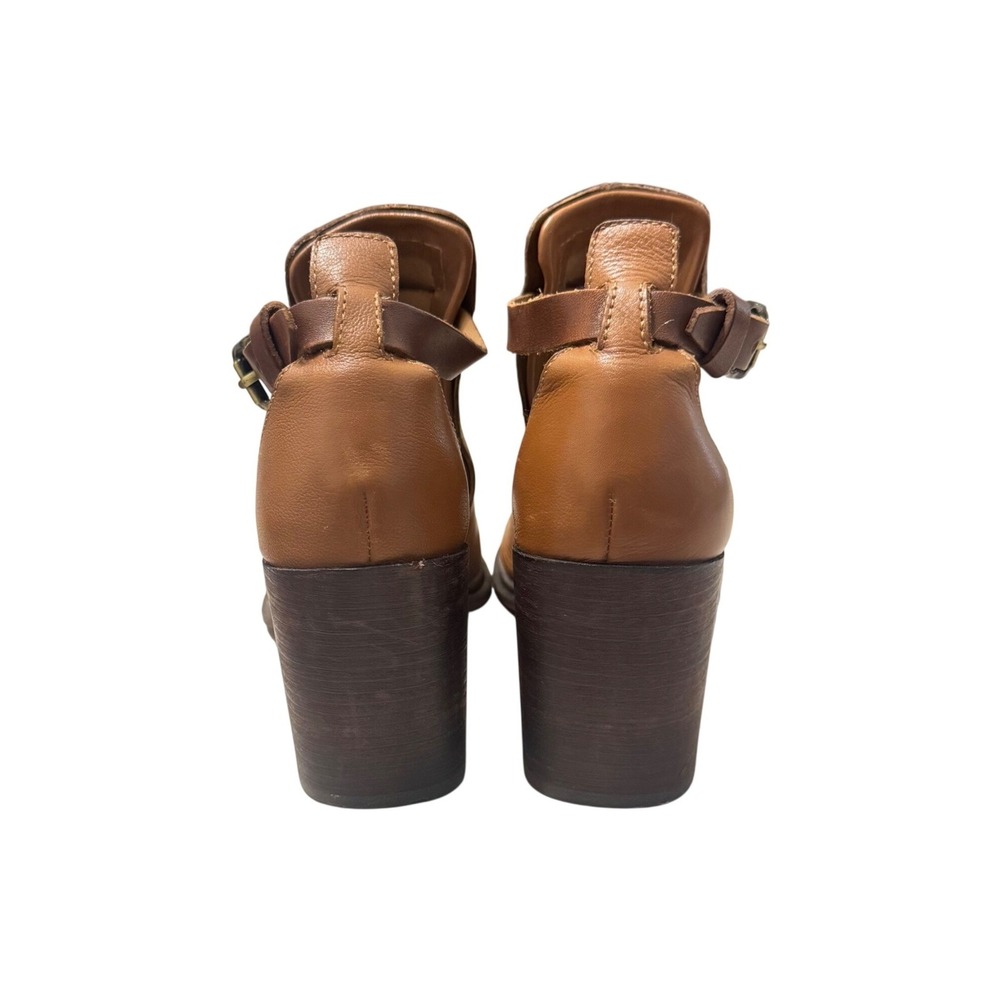 OTBT Metaphor Sandal Bootie Womens 7.5 Tan Block Heel Leather 7F848 - Picture 7 of 11